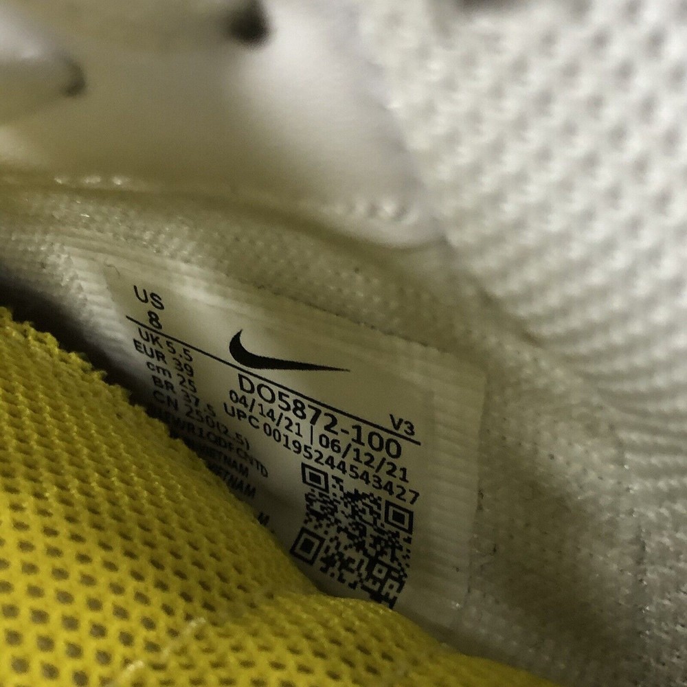 Nike White and Black Athletic Shoes with Yellow Accents - Picture 5 of 5